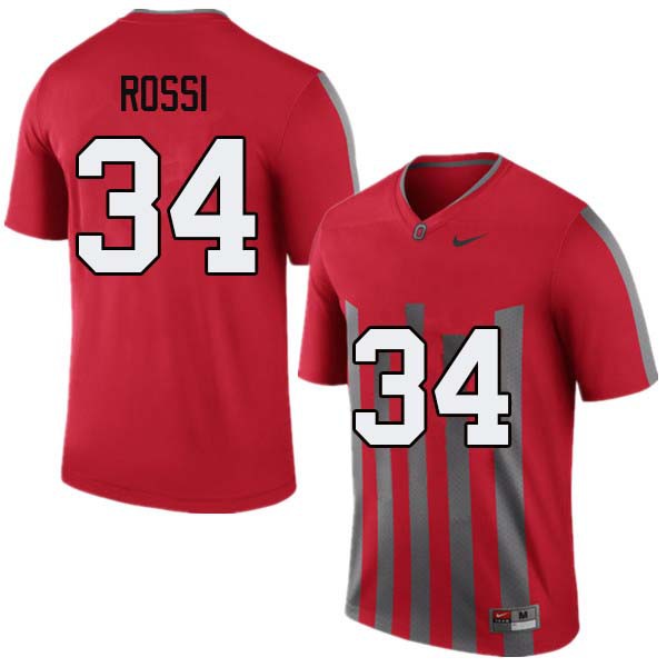 Ohio State Buckeyes #34 Mitch Rossi Men Embroidery Jersey Throwback